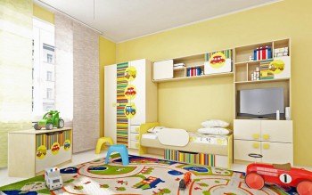 Детская комната Клаксон (Бежевый/корпус Клен) в Дубинино - dubinino.mebel54.com | фото