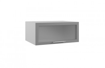 Гарда ГПГС 800 шкаф верхний горизонтальный глубокий со стеклом (Ваниль/корпус Серый) в Дубинино - dubinino.mebel54.com | фото