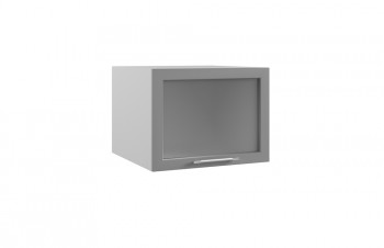 Гарда ГВПГС 600 шкаф верхний горизонтальный глубокий со стеклом высокий (Ваниль/корпус Серый) в Дубинино - dubinino.mebel54.com | фото