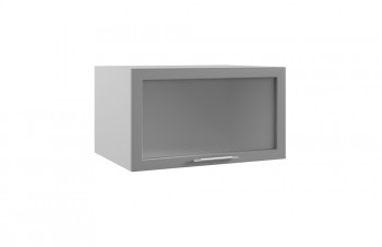 Гарда ГВПГС 800 шкаф верхний горизонтальный глубокий со стеклом высокий (Ваниль/корпус Серый) в Дубинино - dubinino.mebel54.com | фото