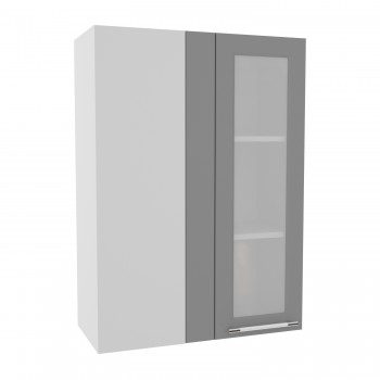 Гарда ВПУС 650 шкаф верхний угловой со стеклом высокий (Ваниль/корпус Серый) в Дубинино - dubinino.mebel54.com | фото