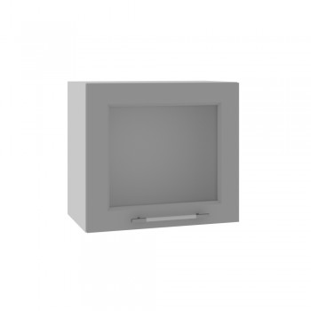 Империя ВПГС 500 Шкаф верхний горизонтальный со стеклом высокий (Серый Эмалит/корпус Серый) в Дубинино - dubinino.mebel54.com | фото