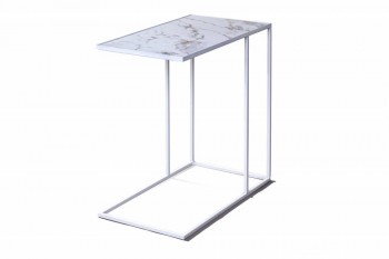 Журнальный столик Stone 018 (Прямоугольный) Металл/Керамика 500 Белый в Дубинино - dubinino.mebel54.com | фото