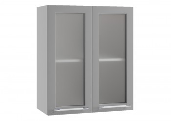 Капри ПС 600 шкаф верхний со стеклом (Липа белый/корпус Серый) в Дубинино - dubinino.mebel54.com | фото