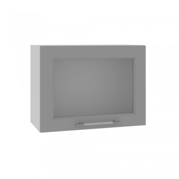 Капри ВПГС 600 шкаф верхний горизонтальный со стеклом высокий (Липа белый/корпус Серый) в Дубинино - dubinino.mebel54.com | фото