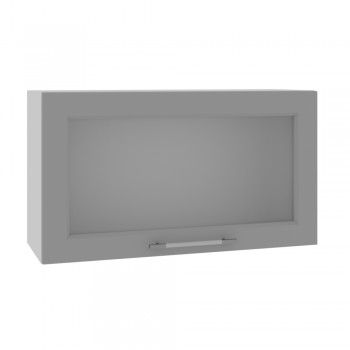 Капри ВПГС 800 шкаф верхний горизонтальный со стеклом высокий (Липа белый/корпус Серый) в Дубинино - dubinino.mebel54.com | фото