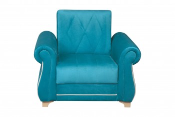 Кресло для отдыха "Порто" (велюр киви бирюза / микровельвет крем) в Дубинино - dubinino.mebel54.com | фото
