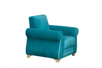 Кресло для отдыха "Порто" (велюр киви бирюза / микровельвет крем) в Дубинино - dubinino.mebel54.com | фото