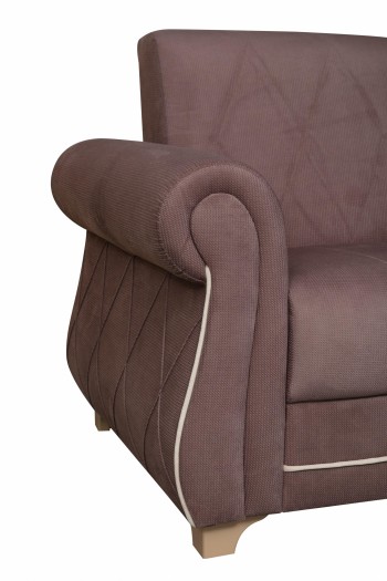 Кресло для отдыха "Порто" (велюр текстура лиловый / микровельвет крем)/осн. в Дубинино - dubinino.mebel54.com | фото