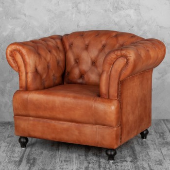 Кресло кожаное Лофт Честер (кожа буйвола) в Дубинино - dubinino.mebel54.com | фото