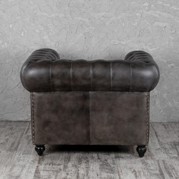 Кресло кожаное Лофт Честер (акация) в Дубинино - dubinino.mebel54.com | фото
