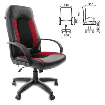 Кресло офисное BRABIX Strike EX-525 (черно-красный) в Дубинино - dubinino.mebel54.com | фото