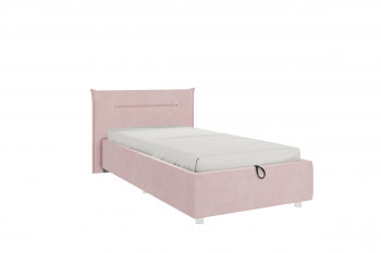 Кровать 0.9 Альба (Нежно-розовый велюр/под-мех) в Дубинино - dubinino.mebel54.com | фото