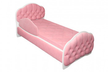 Кровать 160 Гармония 36 Светло-розовый (мягкий бортик) в Дубинино - dubinino.mebel54.com | фото