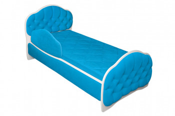 Кровать 160 Гармония 84 Ярко-голубой (мягкий бортик) в Дубинино - dubinino.mebel54.com | фото