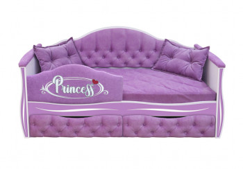 Кровать 160 серии Иллюзия 2 ящика 67 Светло-фиолетовый (подушки/мягкий бортик) в Дубинино - dubinino.mebel54.com | фото