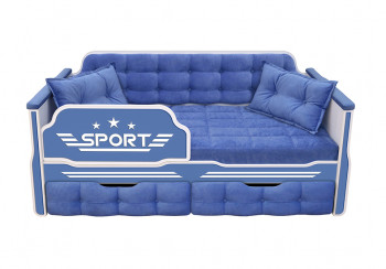 Кровать 160 серии Спорт 2 ящика 85 Синий (подушки) в Дубинино - dubinino.mebel54.com | фото