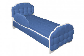 Кровать 170 Атлет 29 Синий (мягкий бортик) в Дубинино - dubinino.mebel54.com | фото