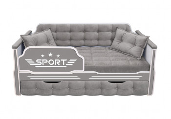 Кровать 170 серии Спорт 1 ящик 45 Серый (подушки) в Дубинино - dubinino.mebel54.com | фото