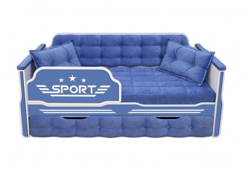 Кровать 170 серии Спорт 1 ящик 85 Синий (подушки) в Дубинино - dubinino.mebel54.com | фото