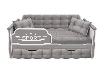 Кровать 170 серии Спорт 2 ящика 45 Серый (подушки) в Дубинино - dubinino.mebel54.com | фото