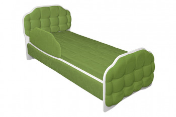 Кровать 190 Атлет Lux 76 Зелёный (мягкий бортик) в Дубинино - dubinino.mebel54.com | фото