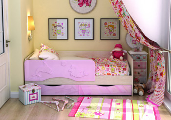 Кровать Алиса КР-812 1,6 Белфорд/Розовый металлик в Дубинино - dubinino.mebel54.com | фото