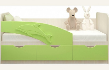 Кровать детская 1,8м Дельфин (Салатовый металлик) в Дубинино - dubinino.mebel54.com | фото