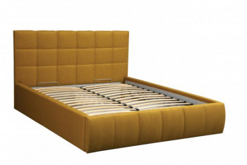 Кровать "Диана" ш. 1600 (Н=1010мм) (жаккард горчица) в Дубинино - dubinino.mebel54.com | фото