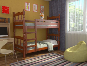 Кровать двухъярусная Соня из массива сосны 800*1890 Сосна в Дубинино - dubinino.mebel54.com | фото
