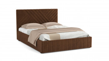 Кровать Гамма ш. 1400 (с основанием для хранения) (велюр тенерифе шоколад) в Дубинино - dubinino.mebel54.com | фото