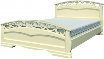 Кровать Грация-1 из массива сосны 1400*2000 Слоновая кость в Дубинино - dubinino.mebel54.com | фото