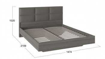 Кровать «Либерти» с мягким изголовьем и подъемным механизмом Хадсон/Ткань Грей/1400 в Дубинино - dubinino.mebel54.com | фото