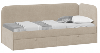 Кровать «Молли» с мягкой обивкой (900) тип 1 (Микровелюр Scandi Cream 03) в Дубинино - dubinino.mebel54.com | фото