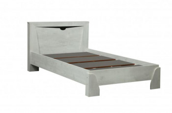 Кровать одинарная 33.07 с настилом "Лючия" (ш. 900)/(бетон пайн белый / венге / белый) в Дубинино - dubinino.mebel54.com | фото