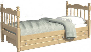 Кровать одинарная Аленка из массива сосны 800*1890 Сосна в Дубинино - dubinino.mebel54.com | фото