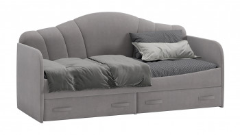 Кровать с мягкой спинкой и ящиками «Сабрина» 900 Светло-серый в Дубинино - dubinino.mebel54.com | фото