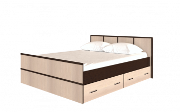 Кровать Сакура с настилом и ящиками 1,4 (Венге/Лоредо) в Дубинино - dubinino.mebel54.com | фото