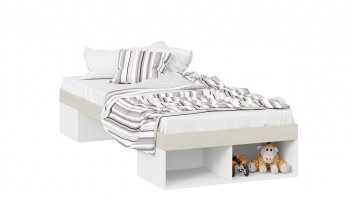 Кровать «Сканди»  Дуб Гарден/Белый в Дубинино - dubinino.mebel54.com | фото