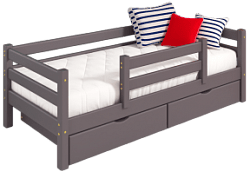 Кровать Соня вариант 4 с защитой по центру Лаванда в Дубинино - dubinino.mebel54.com | фото