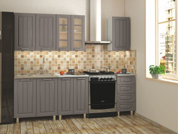 Кухонный гарнитур 1,8м Луксор высокие модули (Клен серый/корпус белый) в Дубинино - dubinino.mebel54.com | фото