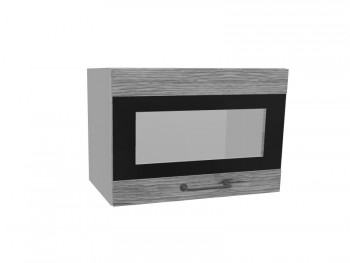Лофт ПГСФ 500 шкаф верхний горизонтальный со стеклом и фотопечатью (Дуб майский/корпус Серый) в Дубинино - dubinino.mebel54.com | фото