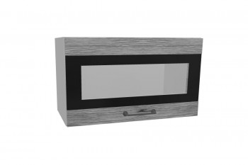 Лофт ПГСФ 600 шкаф верхний горизонтальный со стеклом и фотопечатью (Дуб майский/корпус Серый) в Дубинино - dubinino.mebel54.com | фото