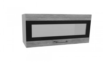Лофт ПГСФ 800 шкаф верхний горизонтальный со стеклом и фотопечатью (Дуб майский/корпус Серый) в Дубинино - dubinino.mebel54.com | фото