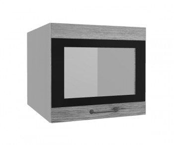 Лофт ВПГСФ 500 шкаф верхний горизонтальный со стеклом высокий с фотопечатью (Дуб майский/корпус Серый) в Дубинино - dubinino.mebel54.com | фото