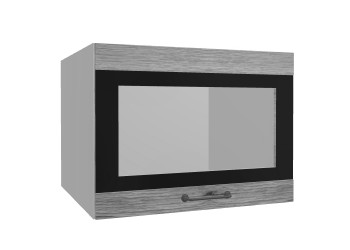 Лофт ВПГСФ 600 шкаф верхний горизонтальный со стеклом высокий с фотопечатью (Дуб майский/корпус Серый) в Дубинино - dubinino.mebel54.com | фото