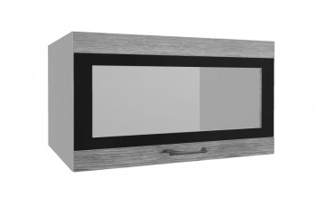 Лофт ВПГСФ 800 шкаф верхний горизонтальный со стеклом высокий с фотопечатью (Дуб майский/корпус Серый) в Дубинино - dubinino.mebel54.com | фото