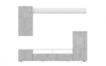 Мебель для гостиной МГС 4 (Белый/Цемент светлый) в Дубинино - dubinino.mebel54.com | фото