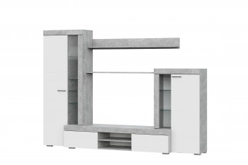 Мебель для гостиной МГС 5 Цемент светлый / Белый в Дубинино - dubinino.mebel54.com | фото