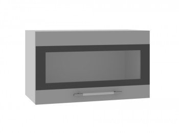 Норд ШВГС 600 Шкаф верхний горизонтальный со стеклом (Софт черный/корпус Венге) в Дубинино - dubinino.mebel54.com | фото